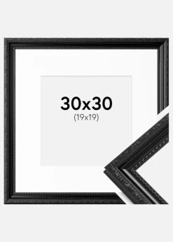 Ramme Abisko Sort 30x30 cm - Passepartout Hvid 20x20 cm