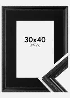Ramme Abisko Sort 30x40 cm - Passepartout Sort 20x30 cm