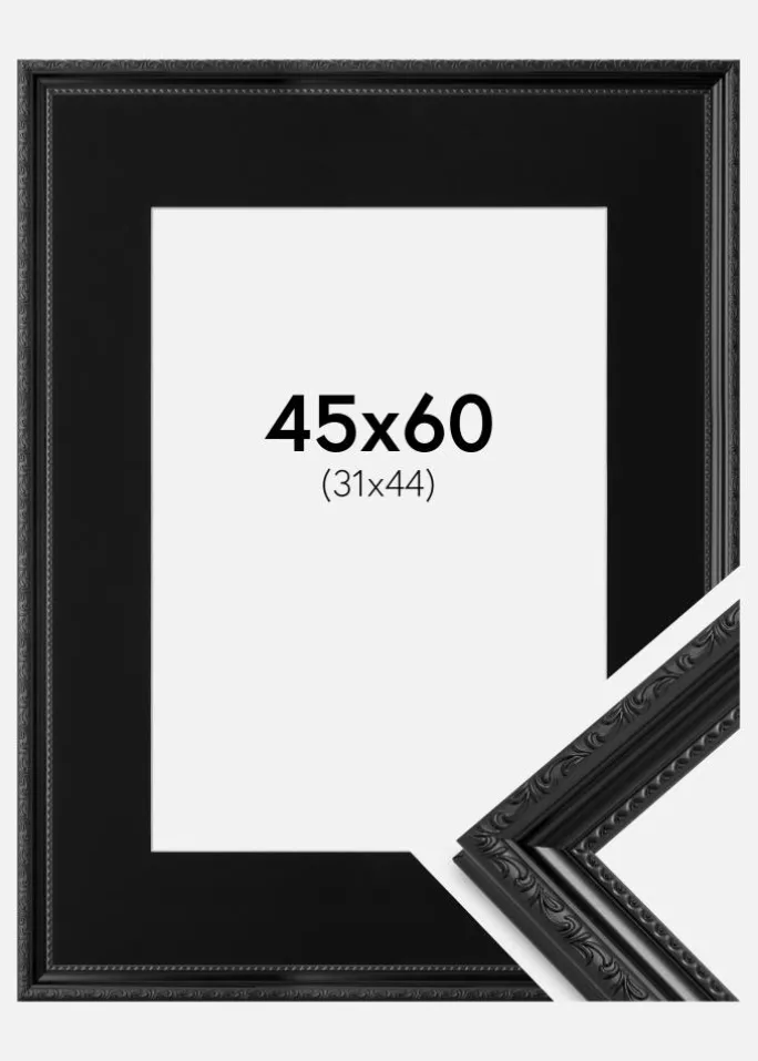 Ramme Abisko Sort 45x60 cm - Passepartout Sort 32x45 cm