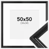 Ramme Abisko Sort 50x50 cm - Passepartout Hvid 35x35 cm