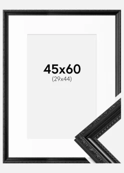 Ramme Abisko Sort 45x60 cm - Passepartout Hvid 30x45 cm