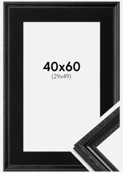 Ramme Abisko Sort 40x60 cm - Passepartout Sort 30x50 cm
