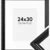 Ramme Abisko Sort 24x30 cm - Passepartout Hvid 6x8 inches