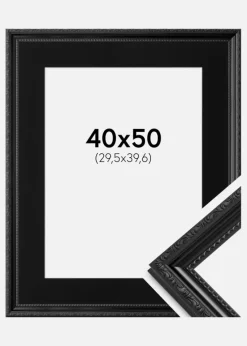 Ramme Abisko Sort 40x50 cm - Passepartout Sort 12x16 inches