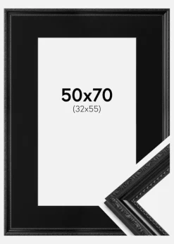 Ramme Abisko Sort 50x70 cm - Passepartout Sort 33x56 cm