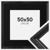 Ramme Abisko Sort 50x50 cm - Passepartout Sort 35x35 cm