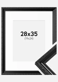 Ramme Abisko Sort 28x35 cm - Passepartout Hvid 20x25 cm