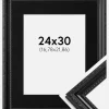 Ramme Abisko Sort 24x30 cm - Passepartout Sort 7x9 inches