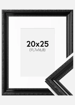 Ramme Abisko Sort 20x25 cm - Passepartout Hvid 5x7 inches