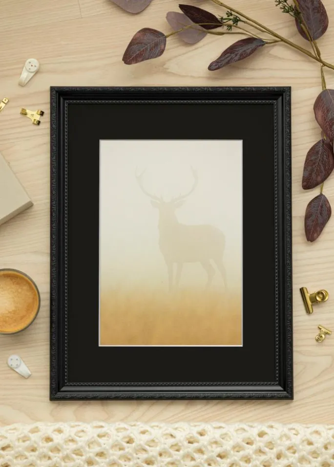 Ramme Abisko Sort 70x90 cm - Passepartout Sort 60x80 cm