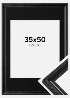 Ramme Abisko Sort 35x50 cm - Passepartout Sort 30x35 cm