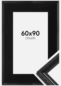 Ramme Abisko Sort 60x90 cm - Passepartout Sort 40x70 cm