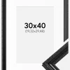 Ramme Abisko Sort 30x40 cm - Passepartout Hvid 8x12 inches
