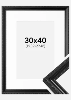 Ramme Abisko Sort 30x40 cm - Passepartout Hvid 8x12 inches