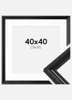 Ramme Abisko Sort 40x40 cm - Passepartout Hvid 32x32 cm