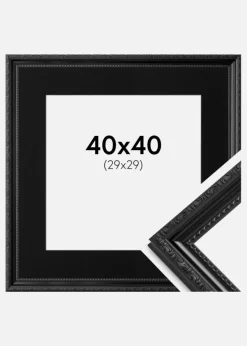Ramme Abisko Sort 40x40 cm - Passepartout Sort 30x30 cm