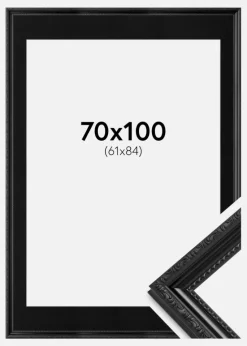 Ramme Abisko Sort 70x100 cm - Passepartout Sort 62x85 cm