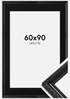 Ramme Abisko Sort 60x90 cm - Passepartout Sort 50x75 cm