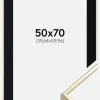 Ramme Aluminium Blank Guld 50x70 cm - Passepartout Sort 16x24 inches