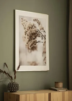 Ramme Aluminium Blank Guld 30x40 cm - Passepartout Hvid 20x28 cm