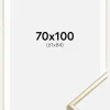 Ramme Aluminium Blank Guld 70x100 cm - Passepartout Hvid 62x85 cm