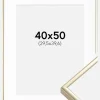 Ramme Aluminium Blank Guld 40x50 cm - Passepartout Hvid 12x16 inches