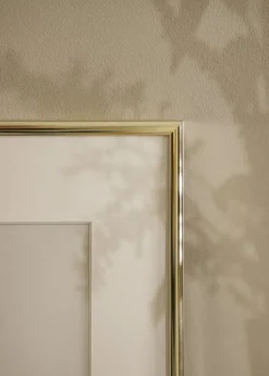 Ramme Aluminium Blank Guld 40x50 cm - Passepartout Hvid 12x16 inches