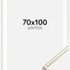 Ramme Aluminium Blank Guld 70x100 cm - Passepartout Hvid 61x91,5 cm