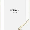 Ramme Aluminium Blank Guld 50x70 cm - Passepartout Hvid 40x60 cm