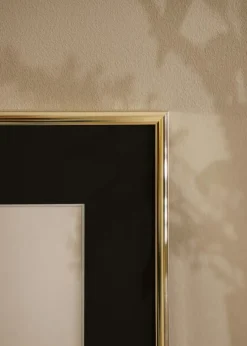 Ramme Aluminium Blank Guld 40x50 cm - Passepartout Sort 29,7x42 cm (A3)