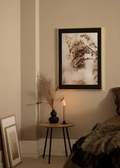 Ramme Aluminium Blank Guld 40x50 cm - Passepartout Sort 29,7x42 cm (A3)