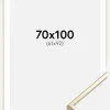 Ramme Aluminium Blank Guld 70x100 cm - Passepartout Hvid 62x93 cm