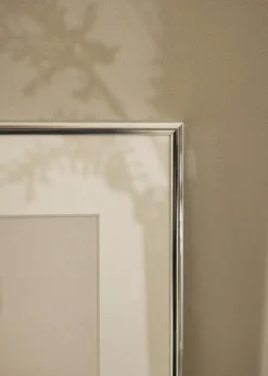 Ramme Aluminium Blank Sølv 70x100 cm - Passepartout Hvid 61x91,5 cm