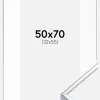 Ramme Aluminium Blank Sølv 50x70 cm - Passepartout Hvid 33x56 cm