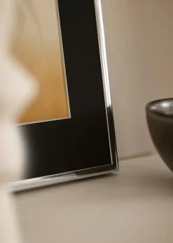 Ramme Aluminium Blank Sølv 70x100 cm - Passepartout Sort 62x85 cm