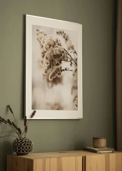 Ramme Aluminium Blank Sølv 50x50 cm - Passepartout Hvid 35x35 cm