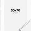 Ramme Aluminium Blank Sølv 50x70 cm - Passepartout Hvid 40x60 cm