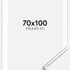 Ramme Aluminium Blank Sølv 70x100 cm - Passepartout Hvid 59,4x84 cm (A1)