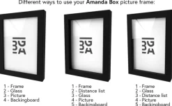 Ramme Amanda Box Sort - Valgfri Størrelse (Plexiglas)