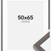 Ramme Ares grå Eg 50x65 cm - Passepartout Hvid 40x54 cm
