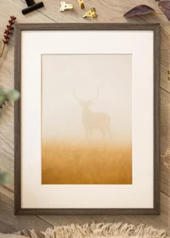 Ramme Ares grå Eg 50x65 cm - Passepartout Hvid 40x54 cm