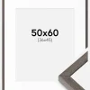 Ramme Ares Grå Eg 50x60 cm - Passepartout Hvid 37x46 cm