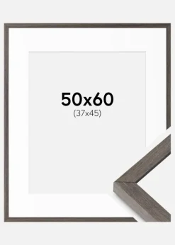 Ramme Ares Grå Eg 50x60 cm - Passepartout Hvid 38x46 cm