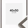 Ramme Ares grå Eg 40x50 cm - Passepartout Hvid 28x35 cm