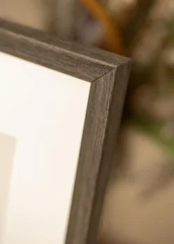 Ramme Ares grå Eg 40x50 cm - Passepartout Hvid 28x35 cm