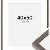 Ramme Ares grå Eg 40x50 cm - Passepartout Hvid 30x40 cm