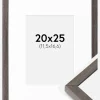 Ramme Ares Grå Eg 20x25 cm - Passepartout Hvid B6 125x176 mm