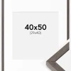 Ramme Ares Grå Eg 40x50 cm - Passepartout Hvid 30x41 cm