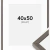 Ramme Ares Grå Eg 40x50 cm - Passepartout Hvid 30x38 cm