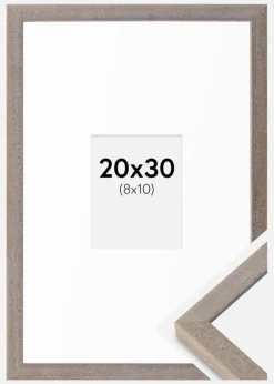 Ramme Ares Grå 20x30 cm - Passepartout Hvid 9x11 cm